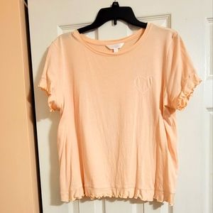 Gentle used LC Lauren Conrad peach heart short sleeve tee shirt XL